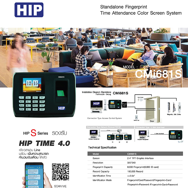 HIP Standalone Fingerprint Access Control รุ่น CMi681S